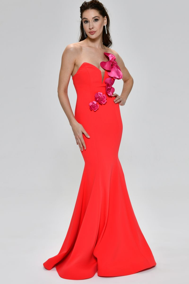 Orange Uzun Abiye - T 8888