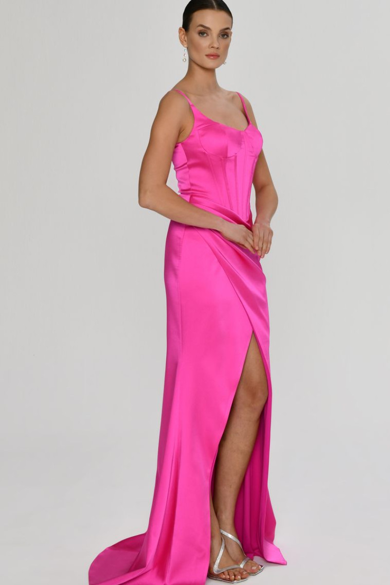 Pembe Uzun Abiye T 8923