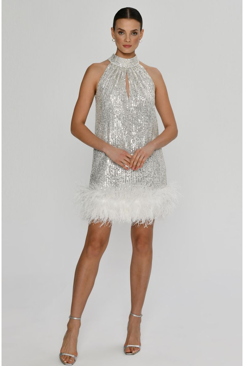 Ecru Short Evening Dress - T 8934